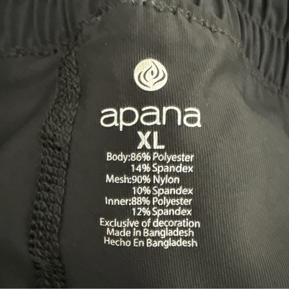 Apana Shorts Women's Size XL Black Athletic Lined Lightweight Stretch - Picture 6 of 8